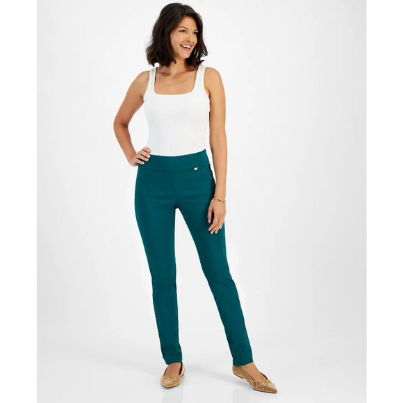 INC International Concepts Women's 16 Green Mid-Rise Skinny Dress Pants NWT - Picture 1 of 6
